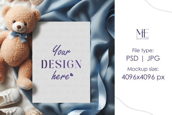 Alternative view of Baby Shower Invitation Card Mockup PSD