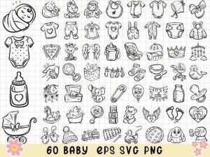 Baby Svg Bundle Baby Shower Clipart
