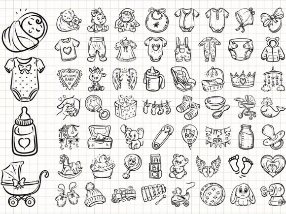 Baby Svg Bundle Baby Shower Clipart - Image 3