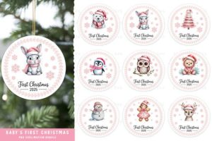 Baby's First Christmas 2025 PNG Bundle