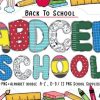 Back to School Doodle Alphabet Letters