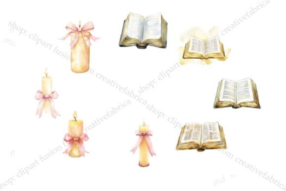 Baptism & Christening Watercolor Clipart - Image 3