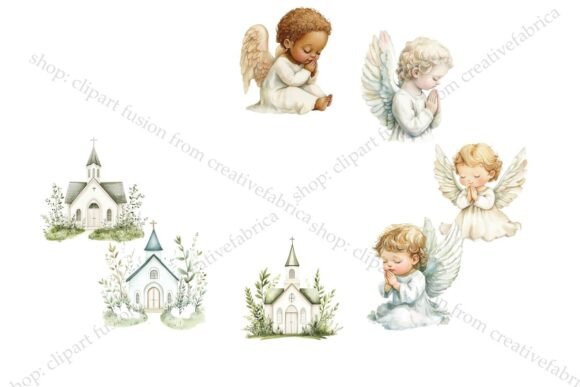 Baptism & Christening Watercolor Clipart - Image 4