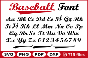 Baseball Font Svg Png Pdf Dxf