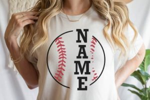 Alternative view of Baseball Name SVG Clipart for Cricut