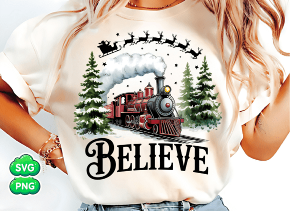 Believe North Pole Train Png, Christmas - Image 4