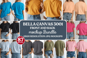 Bella Canvas 3001 Front and Back Mockup