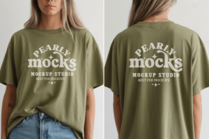 Alternative view of Bella Canvas 3001 Front and Back Mockup