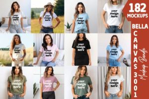 Bella Canvas 3001 Tshirt Mockup Bundle