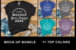 Bella Canvas 3001 T-shirt Mock-up BUNDLE