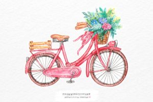 Bicycle with Flowers Sublimation