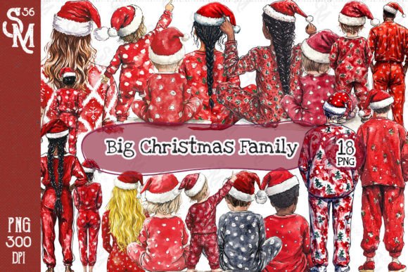 Big Christmas Family Clipart PNG