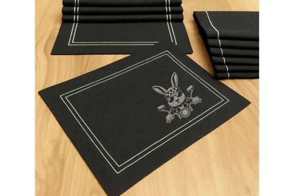 Biker Bunny Embroidery Design Rocker - Image 5