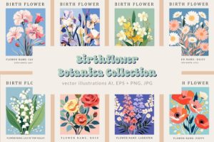 Birth Month Flower Market Wall Art