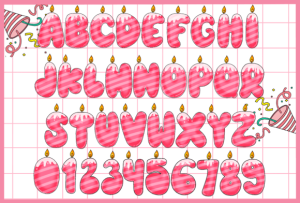 Alternative view of Birthday Font