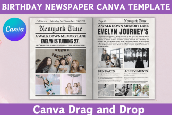 Birthday Newspaper Editable Template