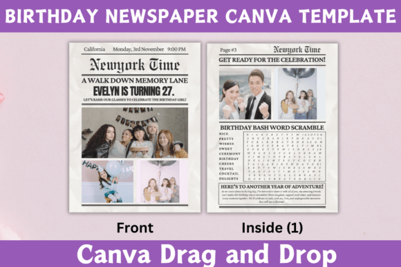 Birthday Newspaper Editable Template - Image 2