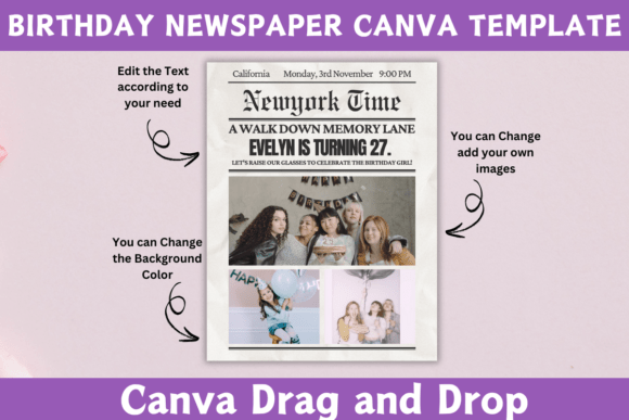 Birthday Newspaper Editable Template - Image 7