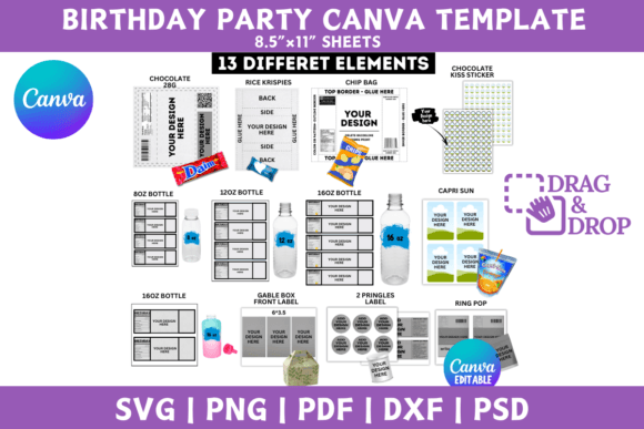 Birthday Party Favor Templates