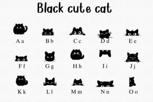 Alternative view of Black Cute Cat Font