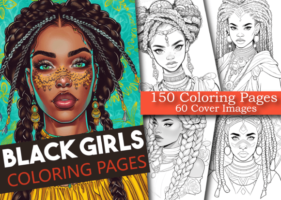 Black Girl Coloring Book Pages for Adult