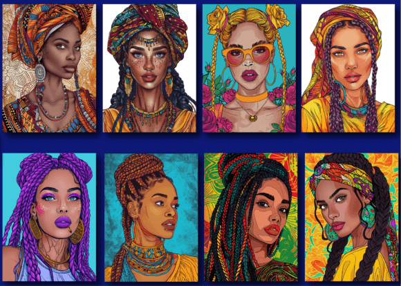 Black Girl Coloring Book Pages for Adult - Image 2