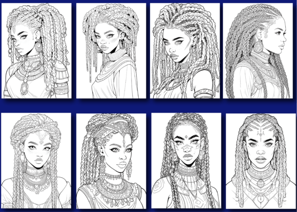 Black Girl Coloring Book Pages for Adult - Image 3