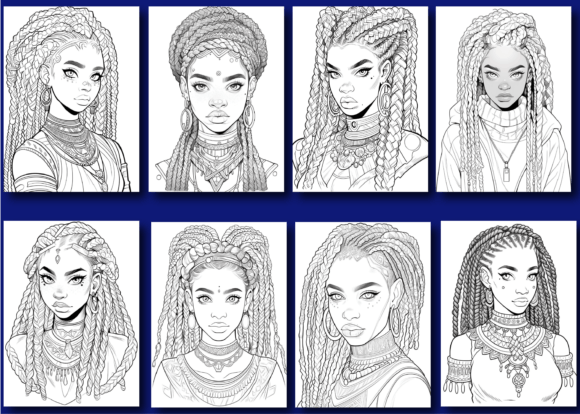 Black Girl Coloring Book Pages for Adult - Image 4