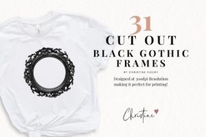Alternative view of Black Gothic Frames Clipart, Goth PNG