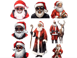 Alternative view of Black Santa Claus Clipart