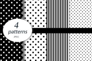 Black / White Polka Dot,stripes Patterns