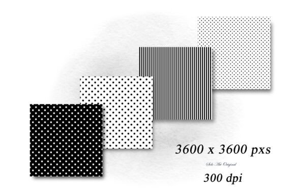 Alternative view of Black / White Polka Dot,stripes Patterns