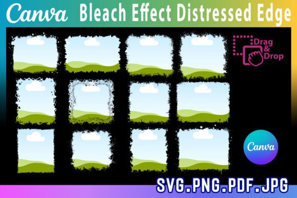 Bleach Effect Distressed Edge Canva Fram