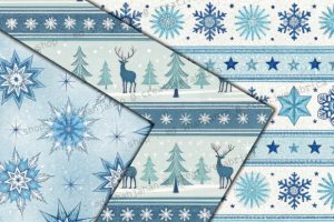 Alternative view of Blue Nordic Christmas Digital Paper