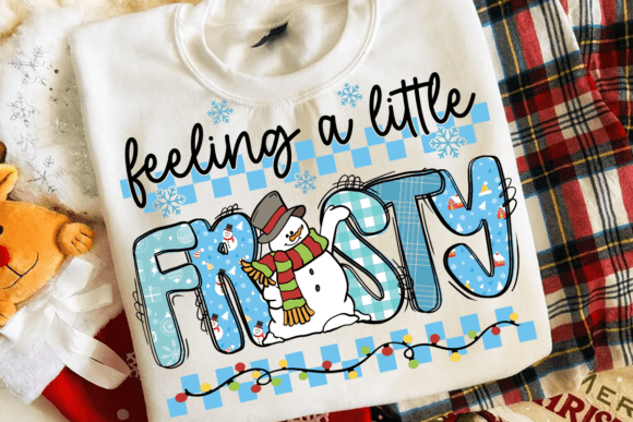 Blue Plaid Feeling a Llittle Frosty Png