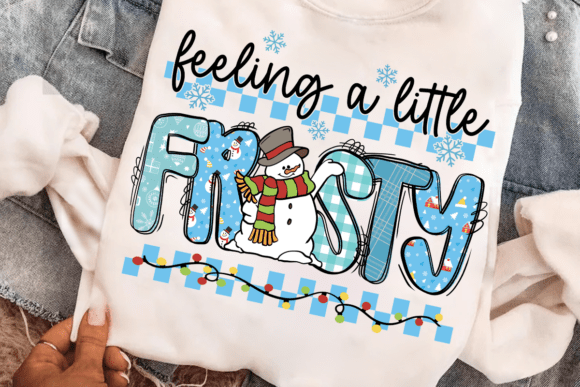 Blue Plaid Feeling a Llittle Frosty Png - Image 3