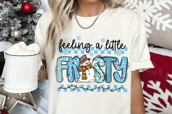 Blue Plaid Feeling a Llittle Frosty Png - Image 4