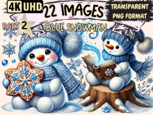 Blue Snowman Clipart P2