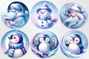 Alternative view of Blue-silver Christmas Ornaments Clipart