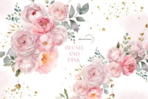 Blush Pink Flowers Clipart