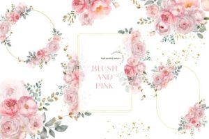 Alternative view of Blush Pink Flowers Clipart