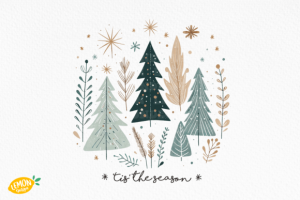 Alternative view of Boho Christmas Trees PNG Bundle