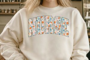 Alternative view of Boho Floral Nurse Png Retro Nurse Flower