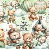 Boho Teddy Bear Baby Clipart PNG