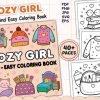Bold and Easy Cozy Girl Coloring Pages