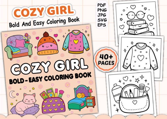 Bold and Easy Cozy Girl Coloring Pages