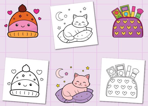 Bold and Easy Cozy Girl Coloring Pages - Image 3