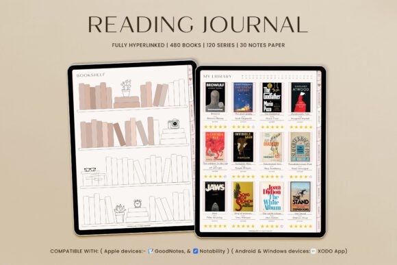 Book Reading Journal Goodnotes Planner