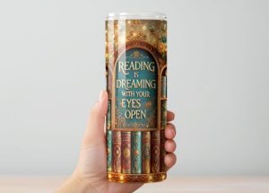 Alternative view of Bookish 20 Oz Tumbler Wrap Sublimation