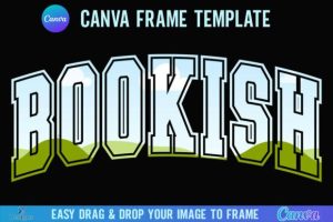Bookish Canva Frame Varsity Book Lover